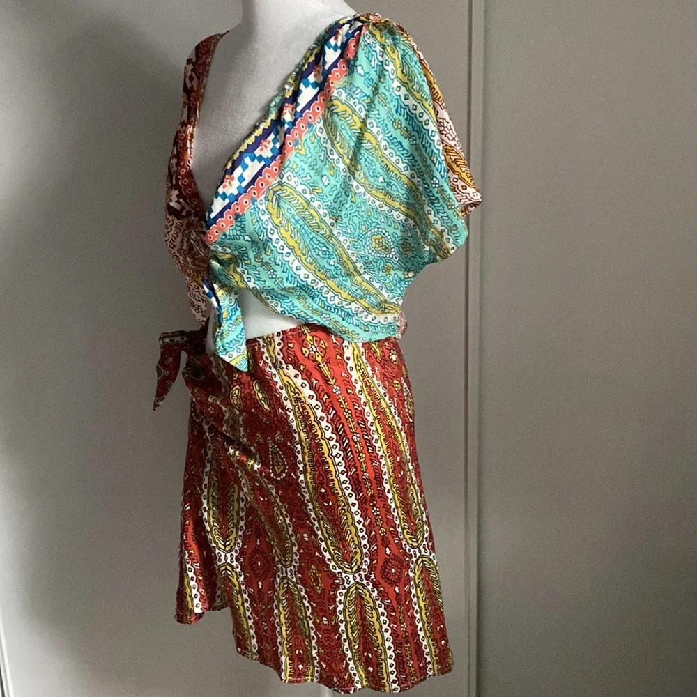 New Anthropologie Women’s 2 Piece Boho Resort Summer Skirt Crop Top Cover Up Set - Picture 4 of 8